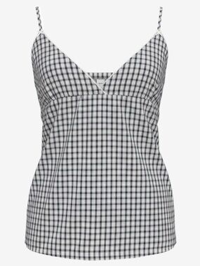 Brandy Melville Navy Blue White Plaid Gingham Edith Tank Top XS S